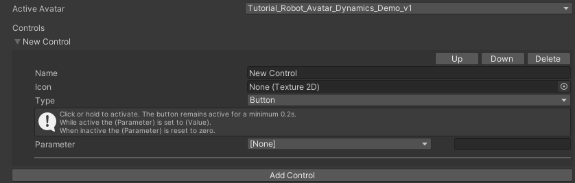 What expression parameters look like by default.