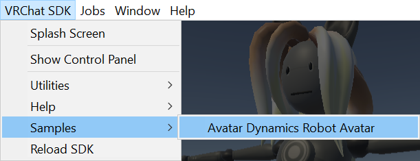 L&#39;exemple d&#39;avatar peut vous aider à comprendre à quoi pourrait ressembler un projet d&#39;avatar VRChat complet.